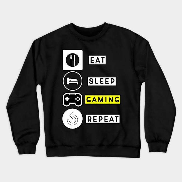 eat sleep gaming repeat Crewneck Sweatshirt by Imutobi